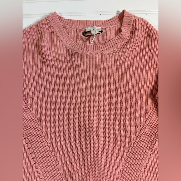 Lucky Brand Back Lace Pullover Sweater Chunky Knit Pale Pink Womens Size Small - Picture 11 of 16